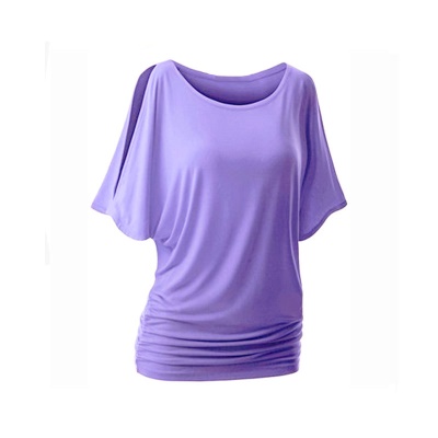 Top femme manches chauves-souris col rond lâche
