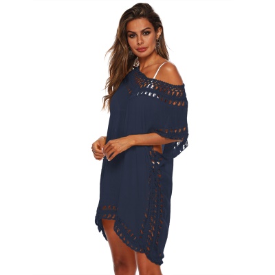 Femme robe main crochet patchwork ajouré ample