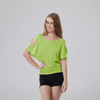 Top femme manches chauves-souris col rond lâche