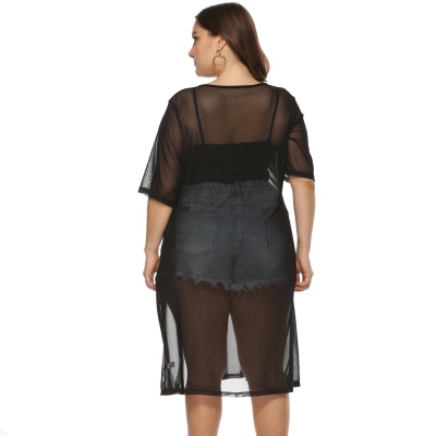 Femme robe perspective filé filé fendue lèvres autocollant