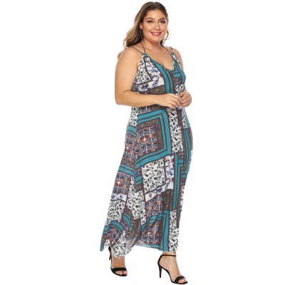 Robe femme imprimé bandoulière dos nu