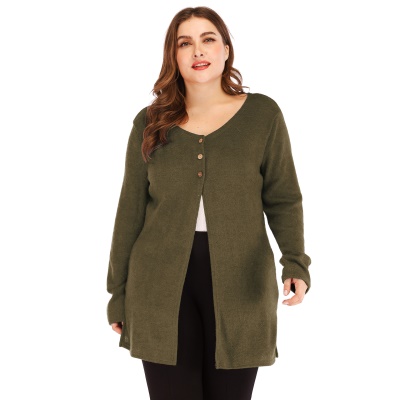 Top femme grande taille cardigan à trois boucles