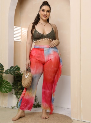Top Femme Pure Hand Crochet Shell et harnais à franges