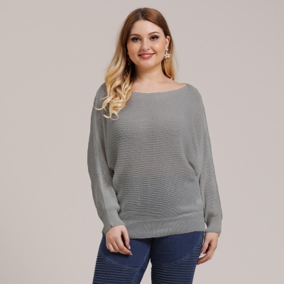 Top femme avec col large et à épaules nues manches chauve-souris tissé