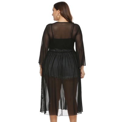 robe perspective filet paillettes lèvres broderie appliqué