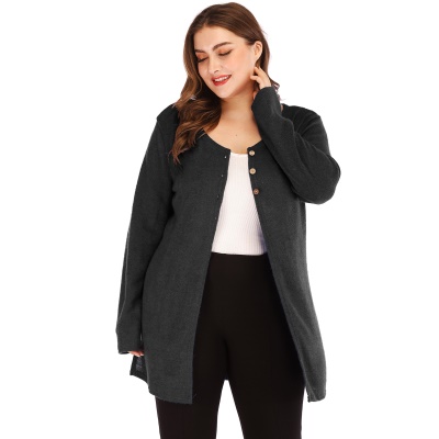 Top femme grande taille cardigan à trois boucles
