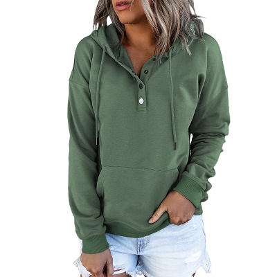 Robe à capuche à manches longues ample en couleur unie