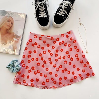 Jupe courte élastique taille haute pour femme