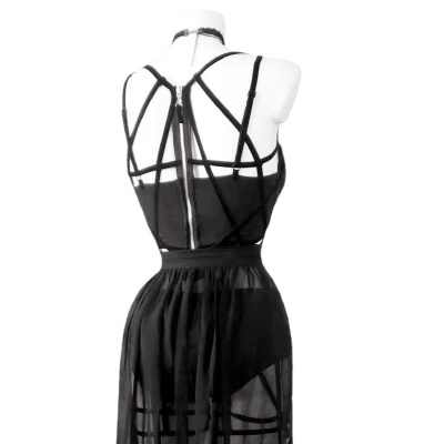 Lingerie 3 pièces sangle sarong noir