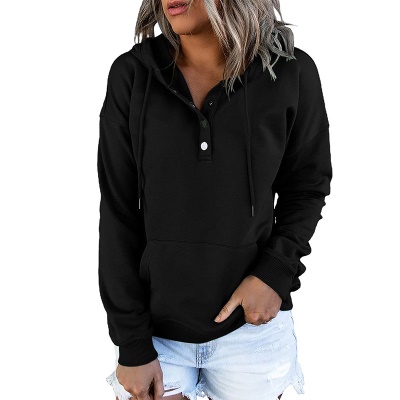 Robe à capuche à manches longues ample en couleur unie