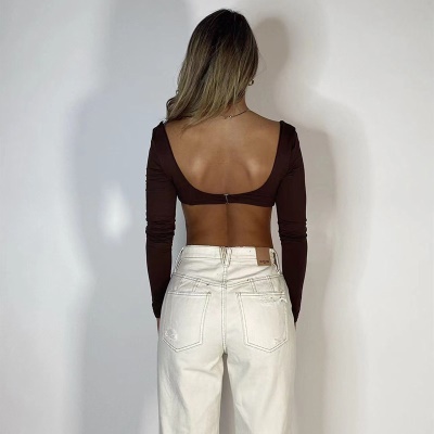 Lingerie sexy femme U col nu dos nu ombilical