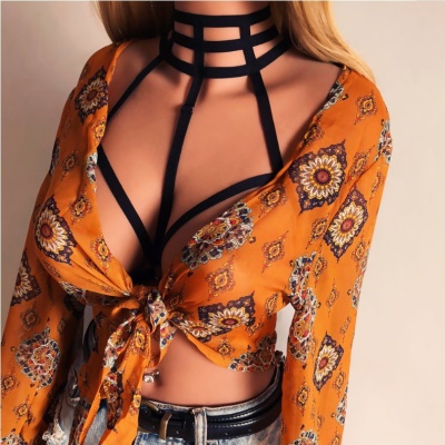 Lingerie sexuelle pour femmes harnais sangle ajouré polyester