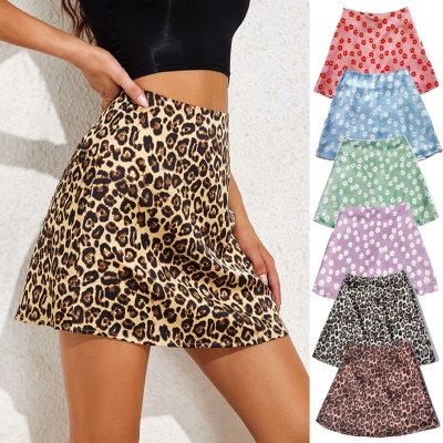 Jupe courte élastique taille haute pour femme