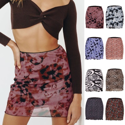 Jupe courte femme élastique double couche