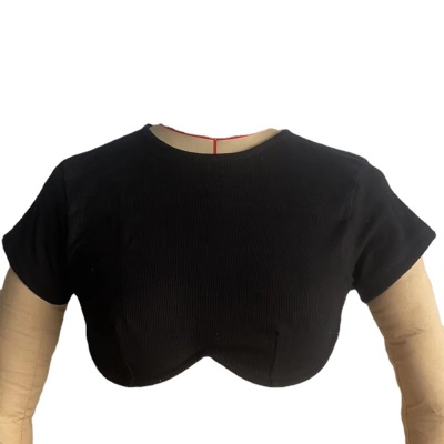 Top femme dos nu ombilical slim fit coton