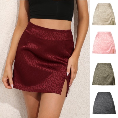Jupe femme taille haute tartan fente