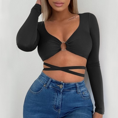 Top à manches longues sexy  pour femme