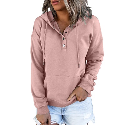 Robe à capuche à manches longues ample en couleur unie