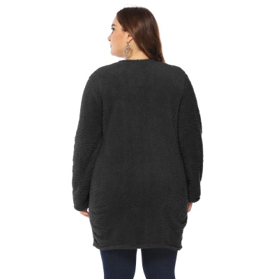 Pull double face en velours avec de grandes poches pour femmes