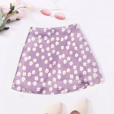 Jupe courte élastique taille haute pour femme