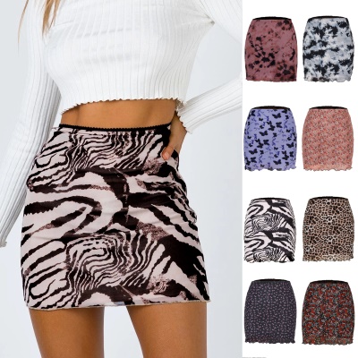 Jupe courte femme élastique double couche