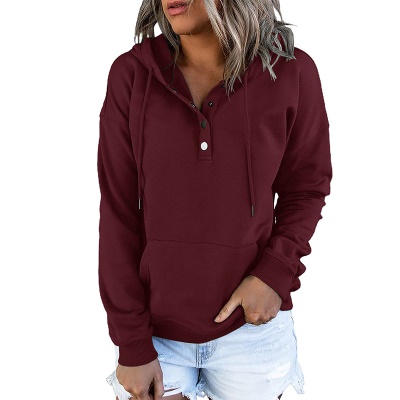 Robe à capuche à manches longues ample en couleur unie