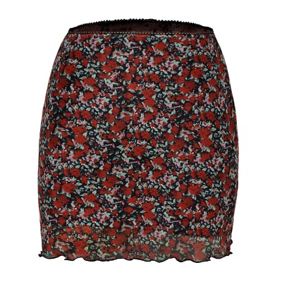 Jupe courte femme élastique double couche