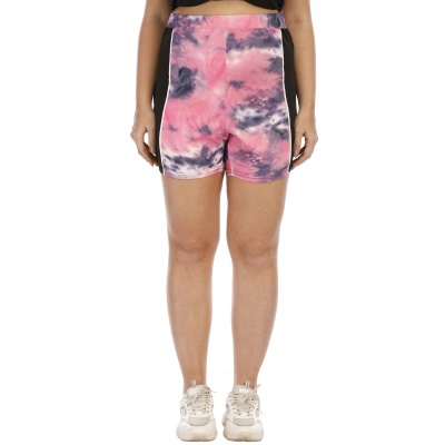 Shorts pour femmes tie-dye imprimé bicolore patchwork sport confort