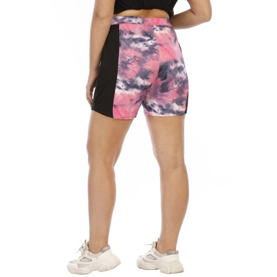 Shorts pour femmes tie-dye imprimé bicolore patchwork sport confort