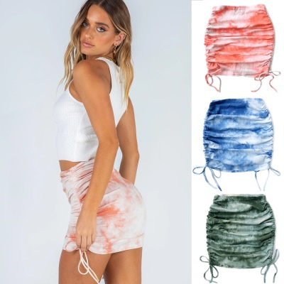 Mini jupe Sexy avec corde de reserrage pour femme