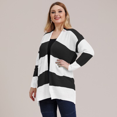 Pull pour femme manteau coloré rayé cardigan tissé