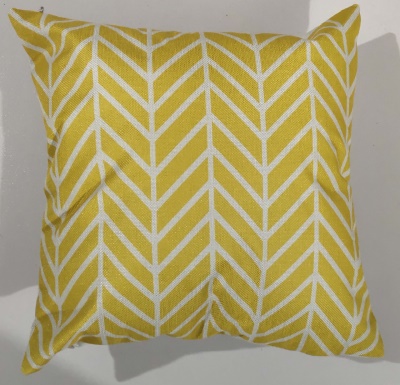 Housse de coussin  géométrique imprimé en lin