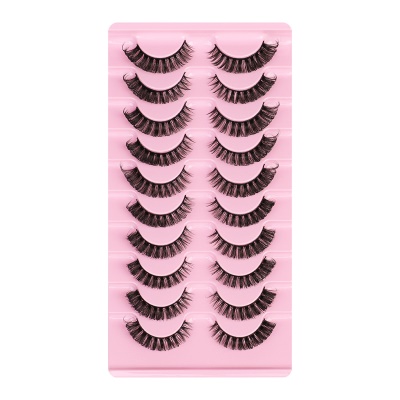 Faux cils volumineux à grande courbure 10 paires