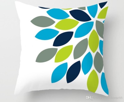 Housse de coussin  géométrique imprimé en lin