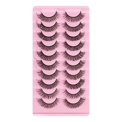 Faux cils volumineux à grande courbure 10 paires