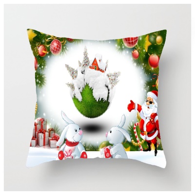 Taie d'oreiller de Noël en peluche de pêche en velours de chanvre blanc