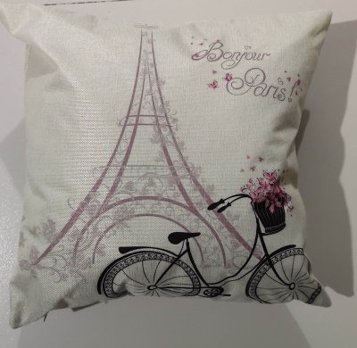 Housse de coussin  géométrique imprimé en lin