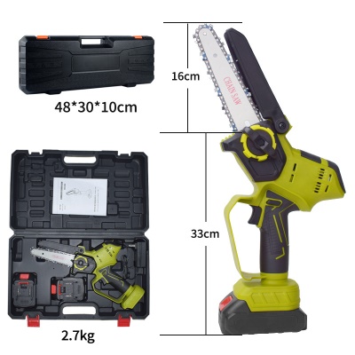 XCORT  Tronçonneuse rechargeable avec batterie au lithium électrique de 6 pouces portative à vitesse variable sans pôle