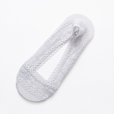 Chaussettes femmes silicone antidérapant bouche peu profonde invisible dentelle fond de coton