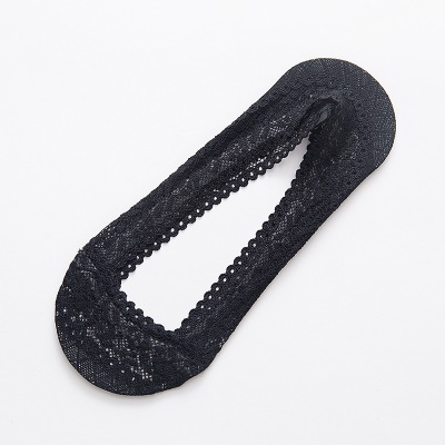 Chaussettes femmes silicone antidérapant bouche peu profonde invisible dentelle fond de coton