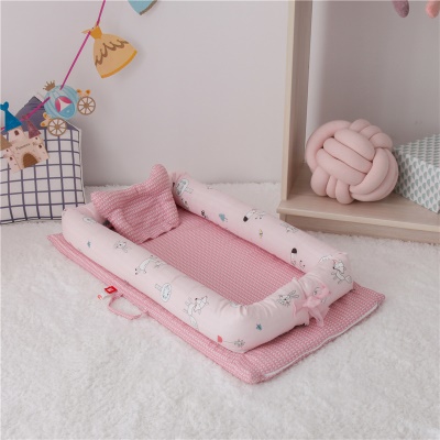 Lit bébé double fil de coton pliable sans courtepointe