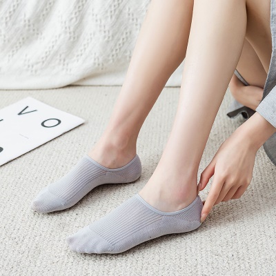 Chaussettes pour femmes bas aide peu profonde bouche antidérapante Silicone Coton Chaussettes