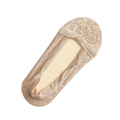 Chaussettes femmes satin dentelle silicone semelle peu profonde bouche