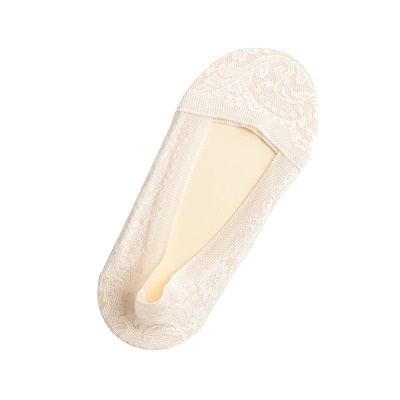 Chaussettes femmes satin dentelle silicone semelle peu profonde bouche