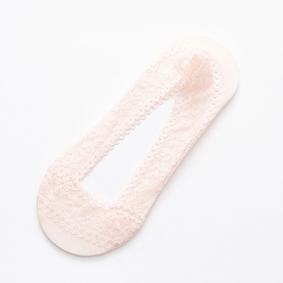 Chaussettes femmes silicone antidérapant bouche peu profonde invisible dentelle fond de coton