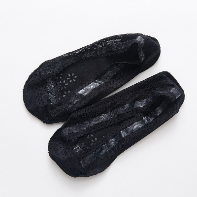 Chaussettes femmes silicone antidérapant bouche peu profonde invisible dentelle fond de coton