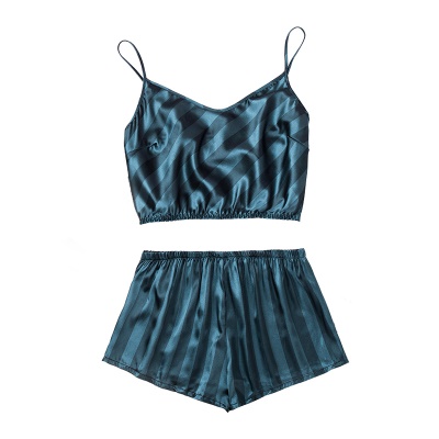 Pyjama deux-pièces en soie glacée gilet short