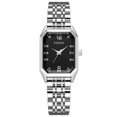 Montres dames en alliage de zinc cadran rectangulaire bracelet en tôle d'acier solide