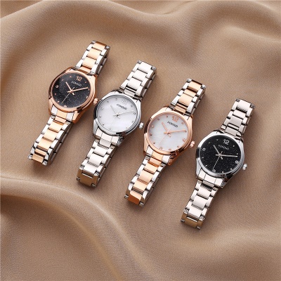Montres pour dames mouvement à quartz cadran rond échelle numérique