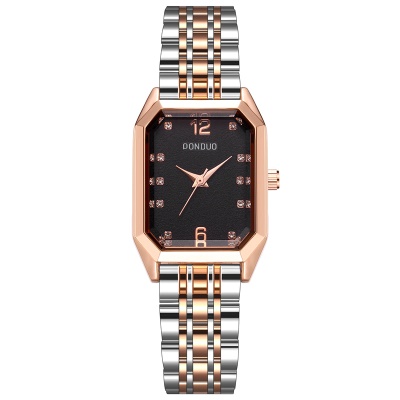 Montres dames en alliage de zinc cadran rectangulaire bracelet en tôle d'acier solide